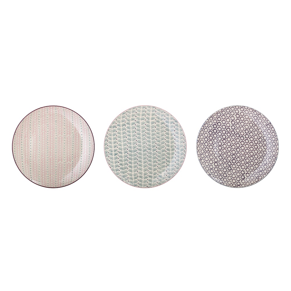 Bloomingville Maya Speiseteller Violett Steingut Ř28 cm 3er Set