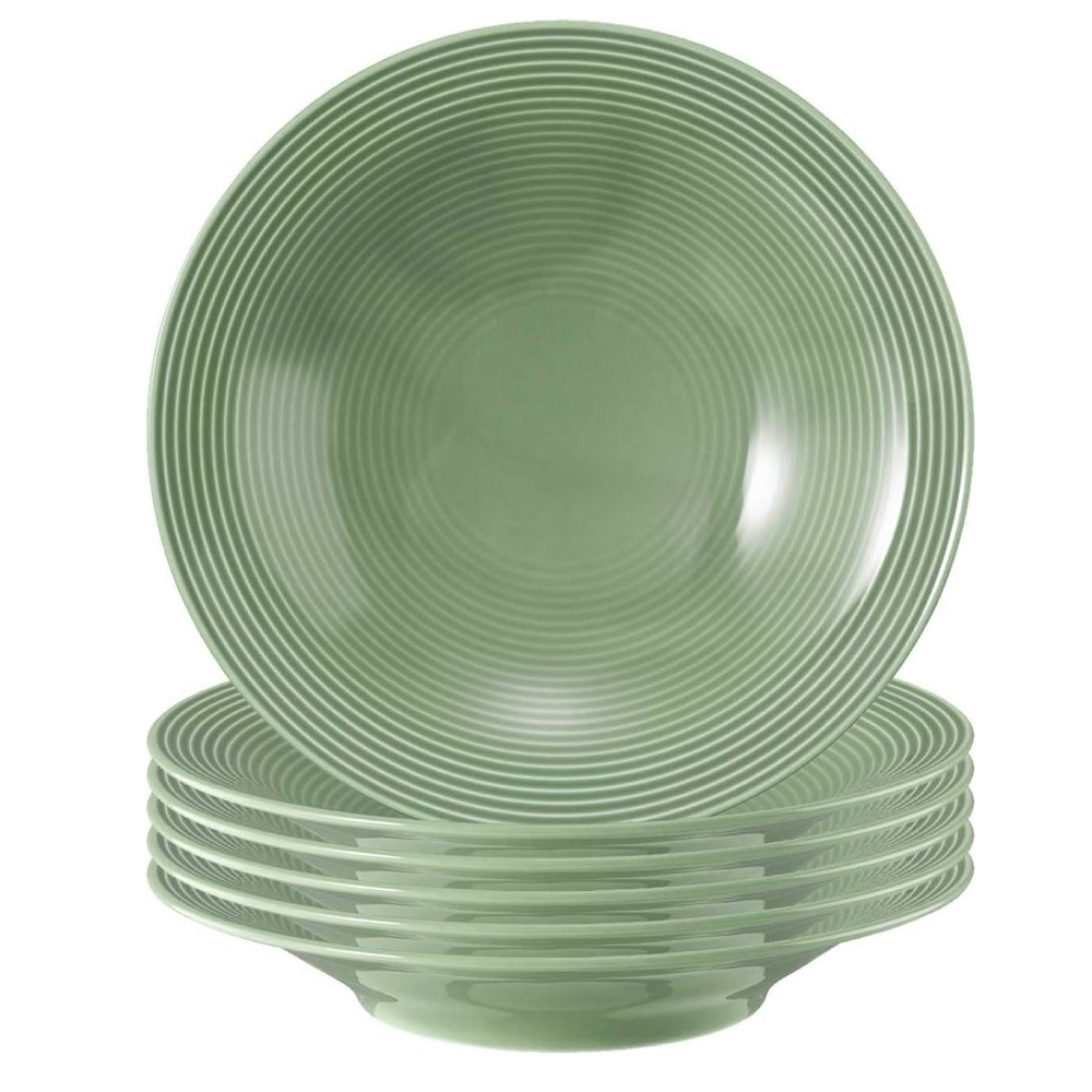 Seltmann Weiden Beat Salbeigrün Suppenteller 22,5cm 6er Set