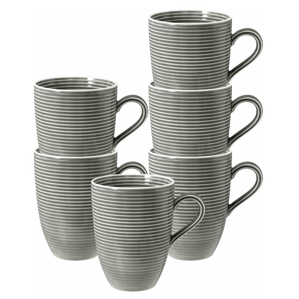 Seltmann Weiden Beat Perlgrau Becher mit Henkel 0,35l  6er Set