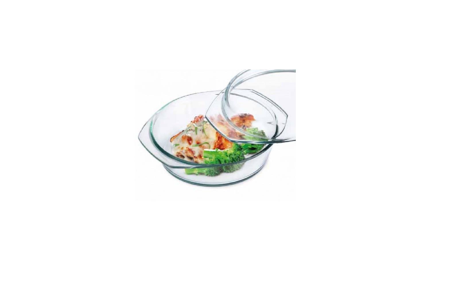 Bohemia Cristal Simax Schüssel rund mit Deckel flach 3,5 L