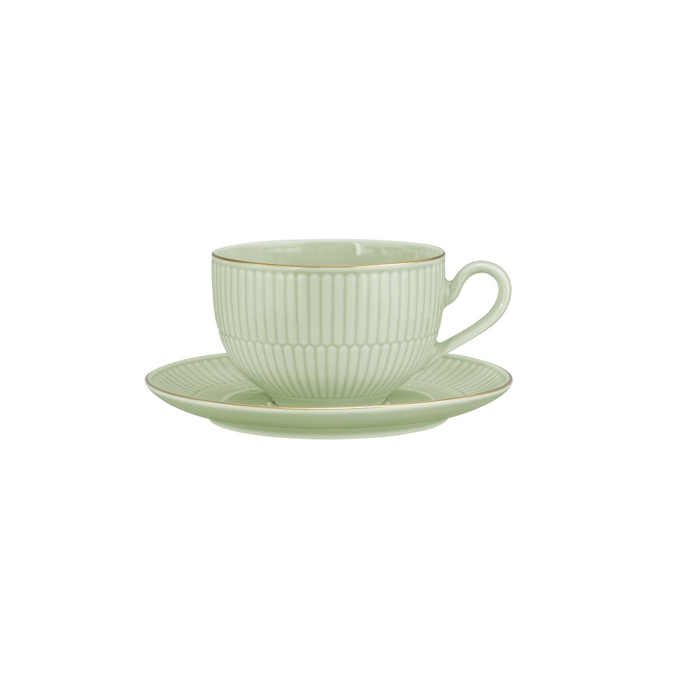Seltmann Weiden Amina seladon/Goldrand Kombi-Untertasse groß 16 cm