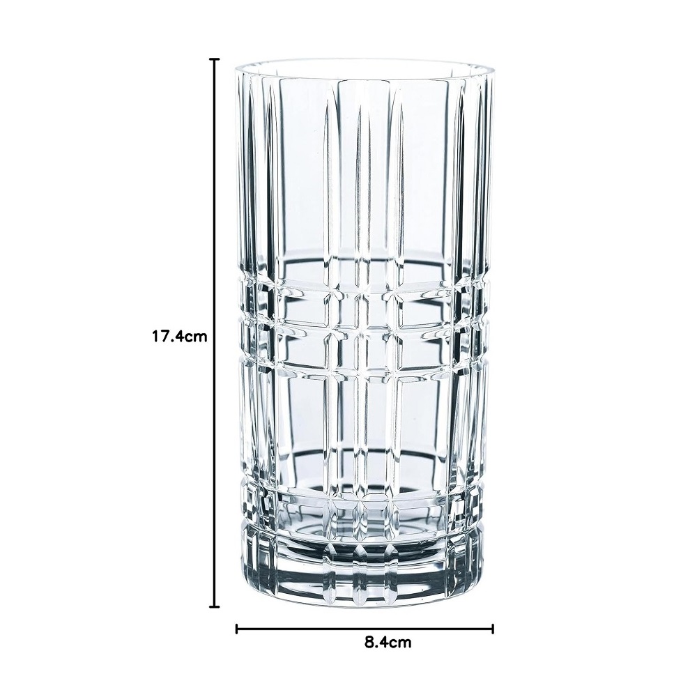 Nachtmann Square Longdrink 445ml 4er Set + Trinkhalme