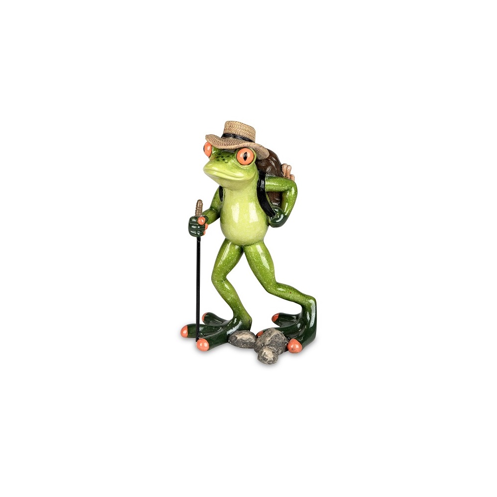 Formano Frosch Wanderer mit Wanderstock Rucksack