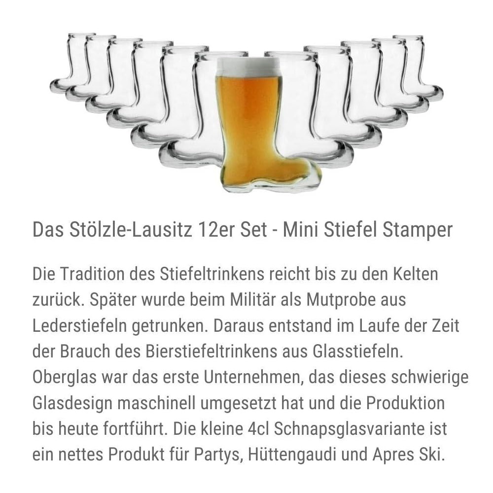 Stölzle Oberglas Bierstiefel 0,04 l 12er Set