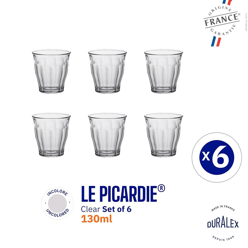 Duralex Picardie Becher 130 ml 6er Set