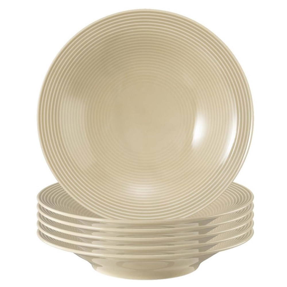 Seltmann Weiden Beat Sandbeige Suppenteller 22,5cm 6er Set