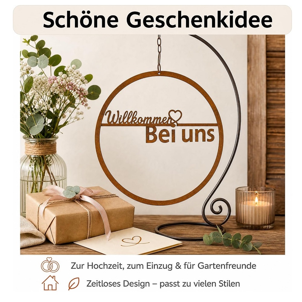 Schild " Willkommen Bei Uns " Ø 30cm