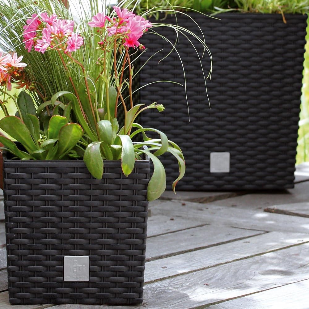 Prosperplast Blumentopf RATO LOW - anthrazit 2er Set