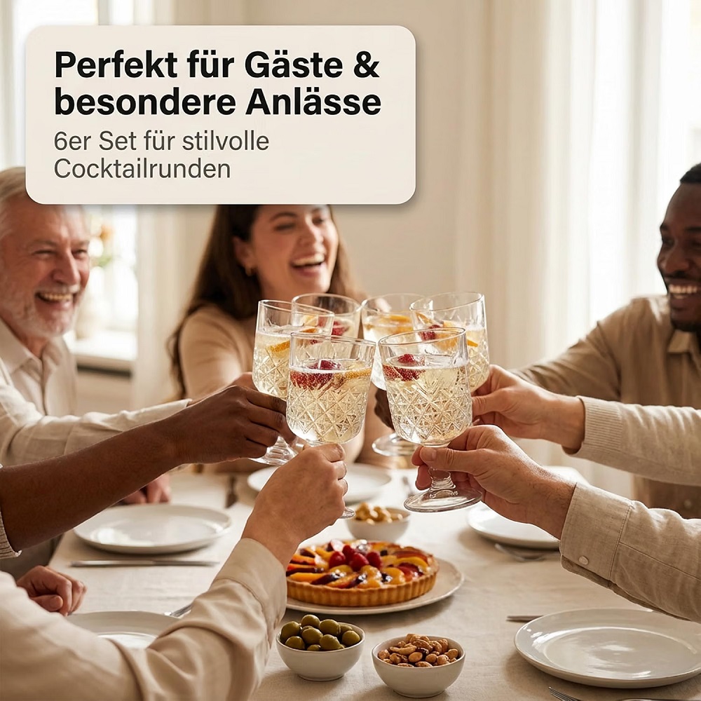 Der-Porzellan-Laden by Pasabahce Timeless Cocktail & Sorbet 330 ml 6er Set