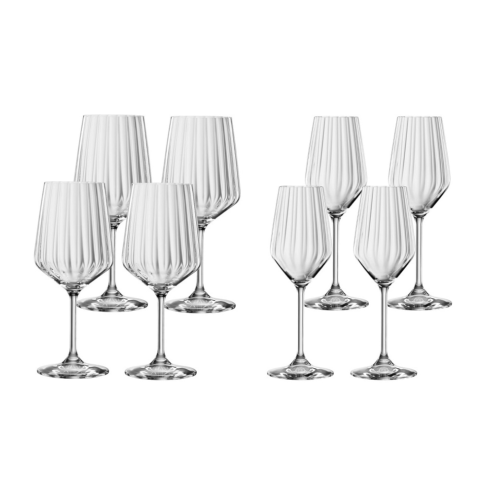 Spiegelau Lifestyle 4x Rotwein + 4x Champagner Gläser