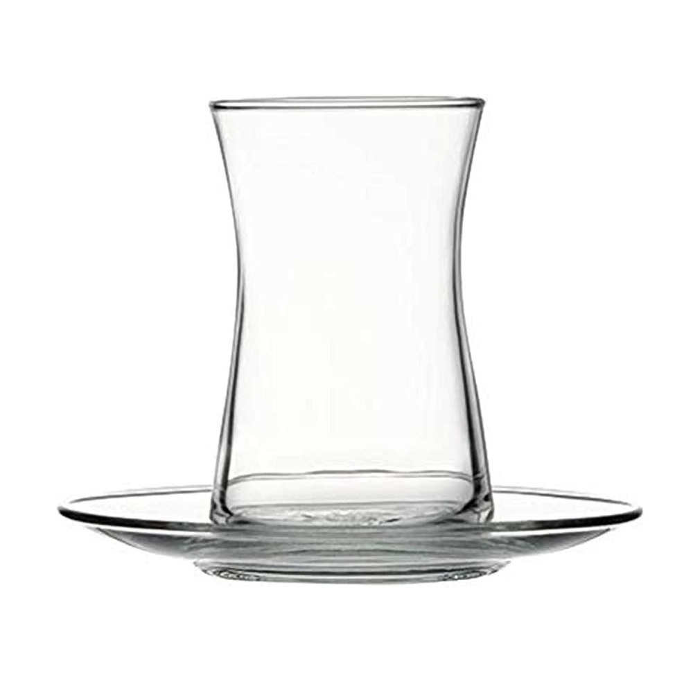 Pasabahce Heybeli Teeglas mit Untertasse 160 ml 6er Set