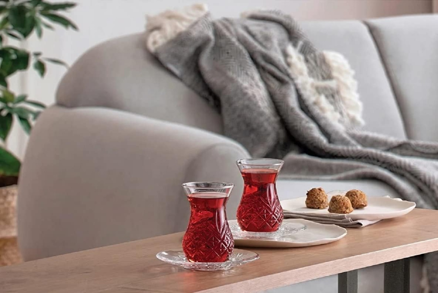 Der-Porzellan-Laden by Pasabahce Timeless Teeset Tasse mit Untertasse 12tlg.