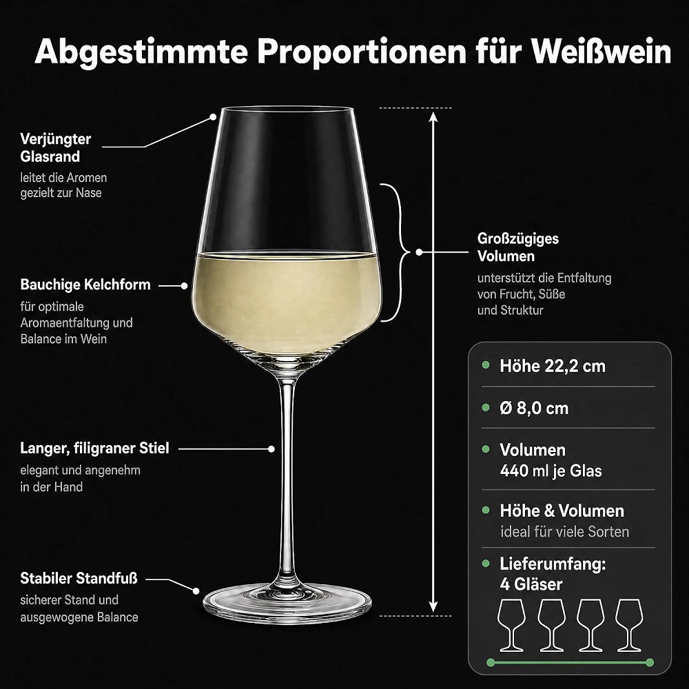 Der-Porzellan-Laden by Spiegelau Style Weißweinglas  440 ml 4er Set