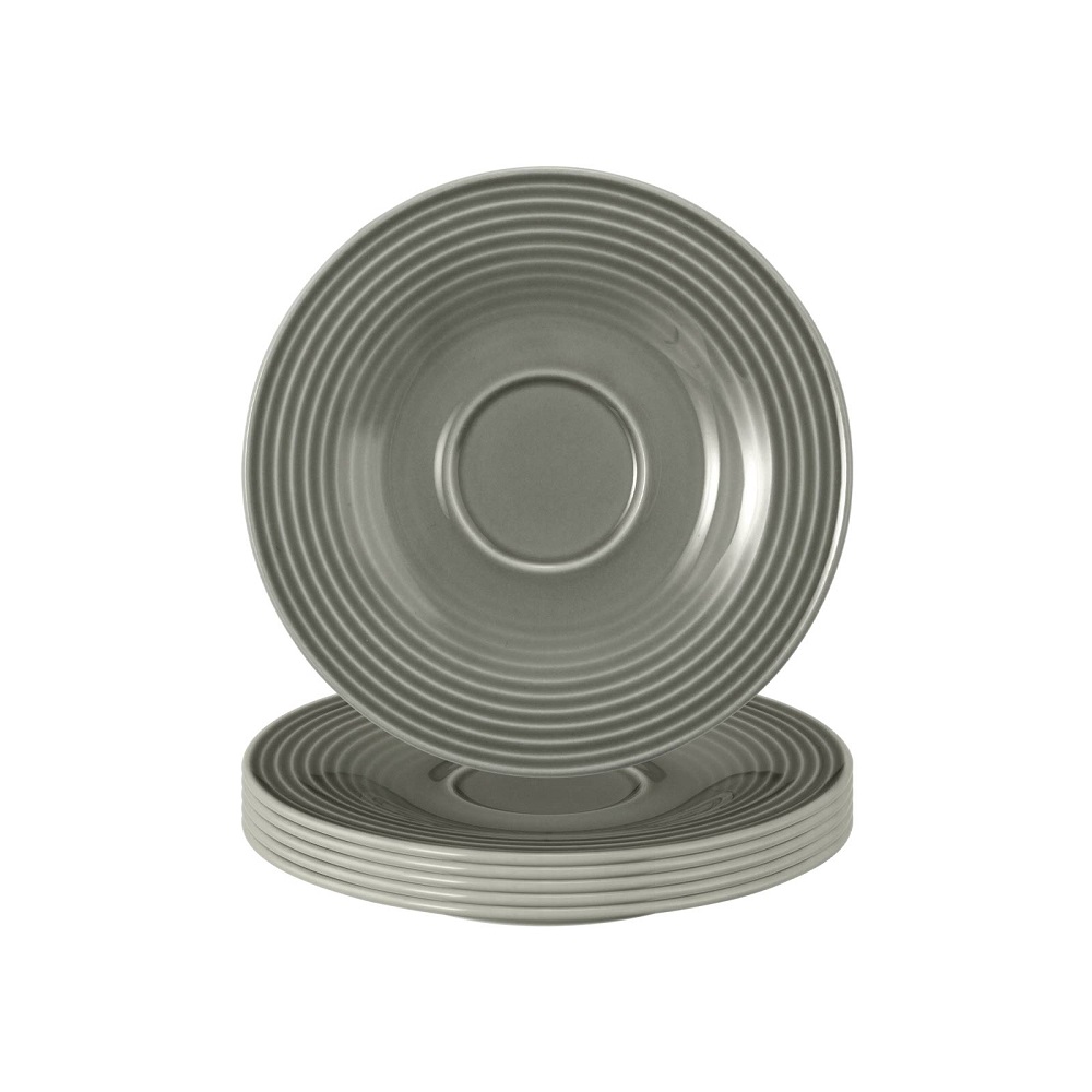 Seltmann Weiden Beat Perlgrau Kombi-Untertasse 13,5 cm 6er Set