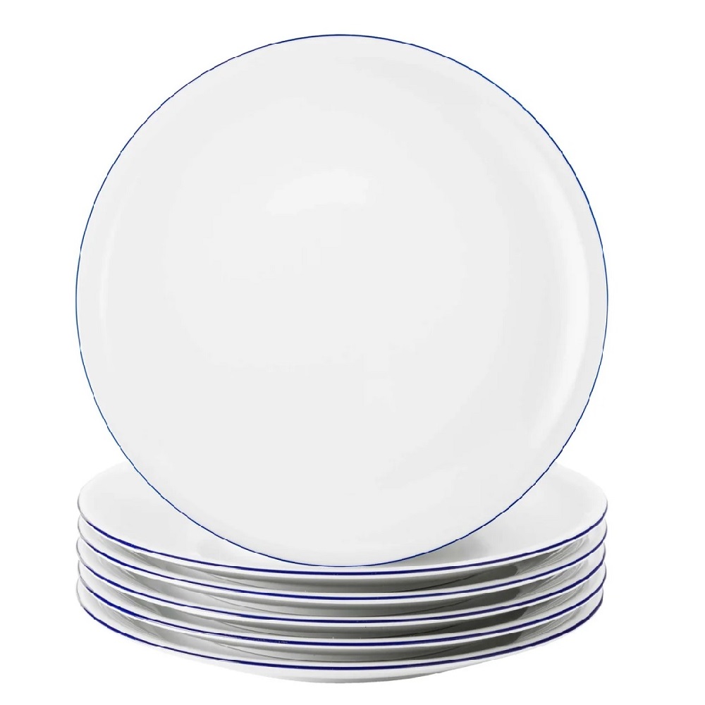 Seltmann Weiden Compact Blaurand Speiseteller 25,5cm 6er Set