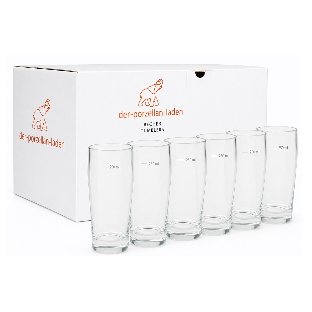 Arcoroc Willi Becher 330 ml geeicht auf 250 m 6er Set