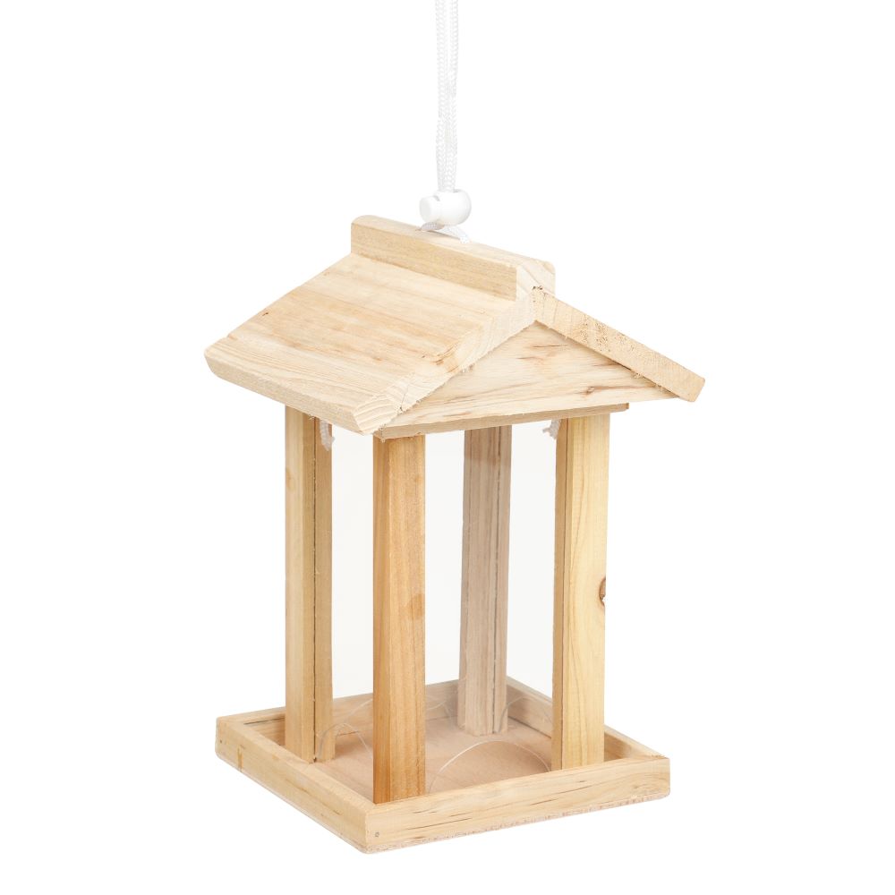 Haushalt International Vogelfutterhaus aus Holz Maße ca.: 14,5 x 14,5 x 22cm