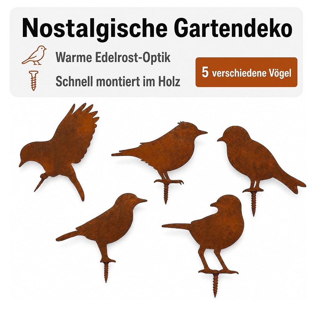 Schraubvögel 5 verschiedene im Set