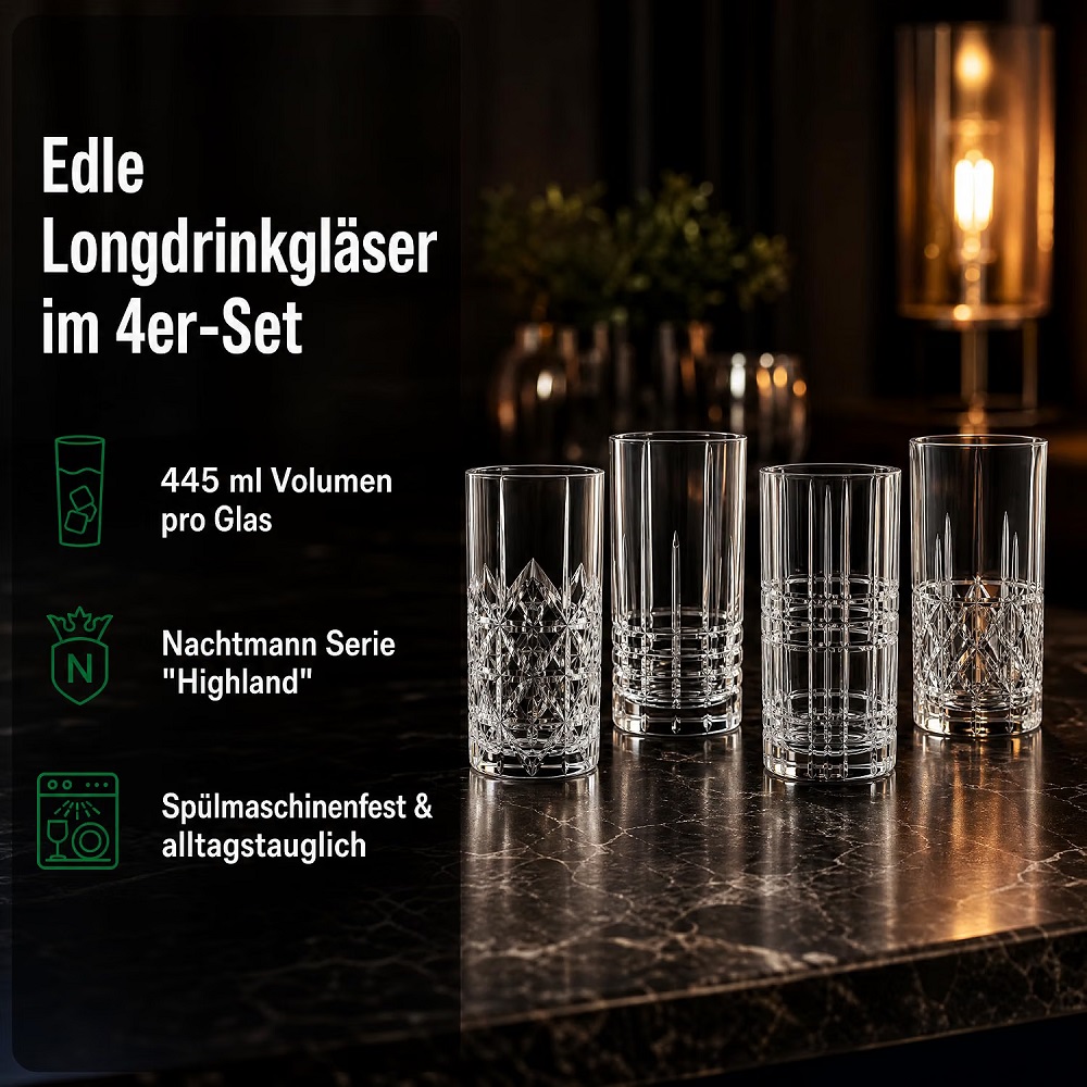 Der-Porzellan-Laden by Nachtmann Highland Longdrinkglas 4er Set