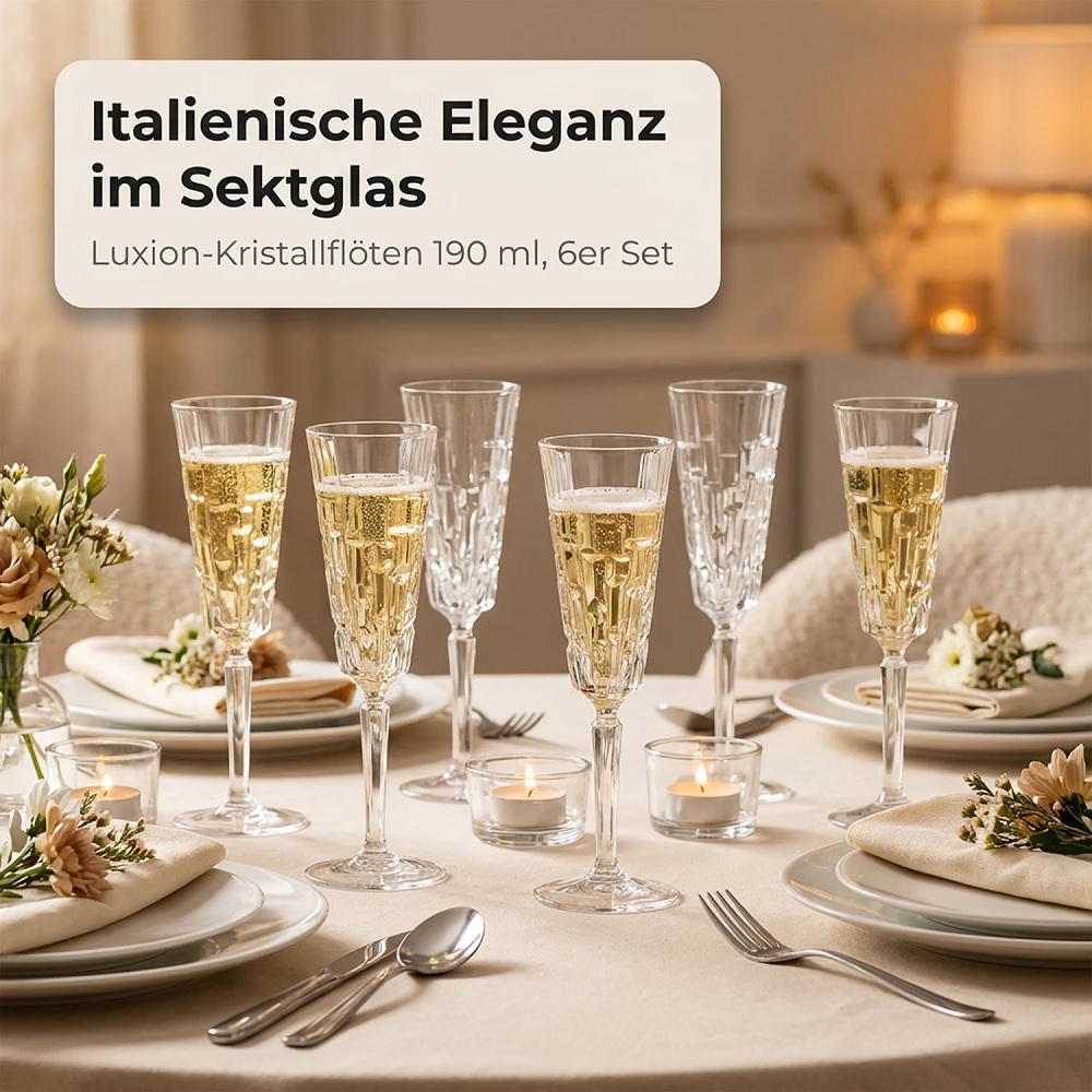 Der-Porzellan-Laden by RCR Etna Champagnergläser 190 ml 6er Set