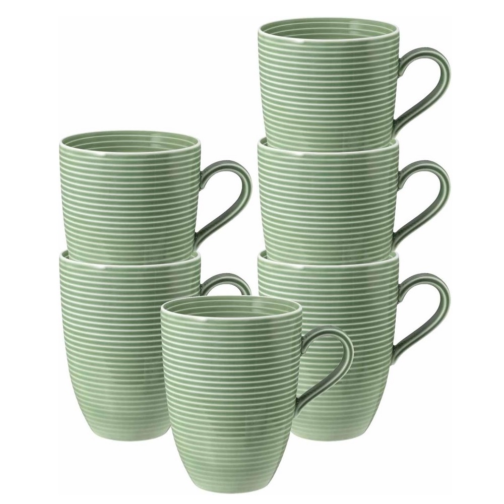 Seltmann Weiden Beat Salbeigrün Becher mit Henkel 0,35l 6er Set