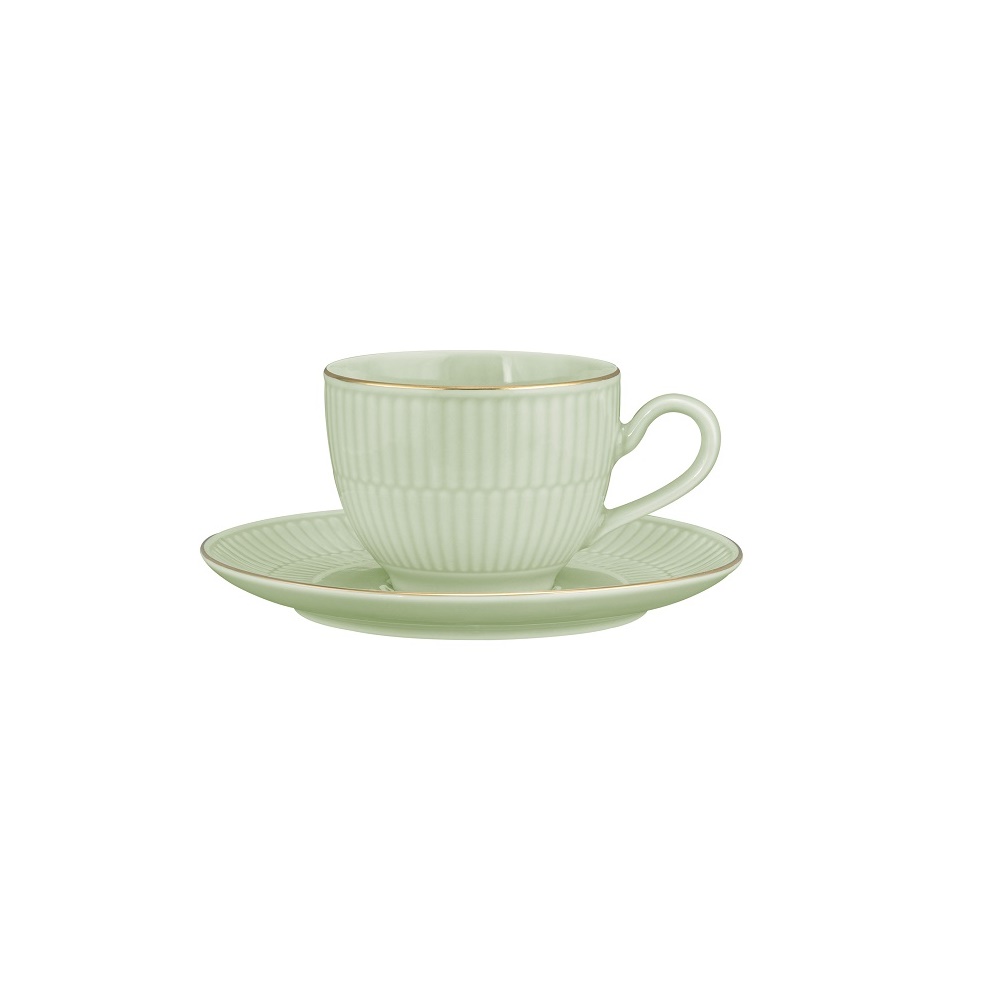 Seltmann Weiden Amina seladon/Goldrand Kombi-Untertasse groß 16 cm