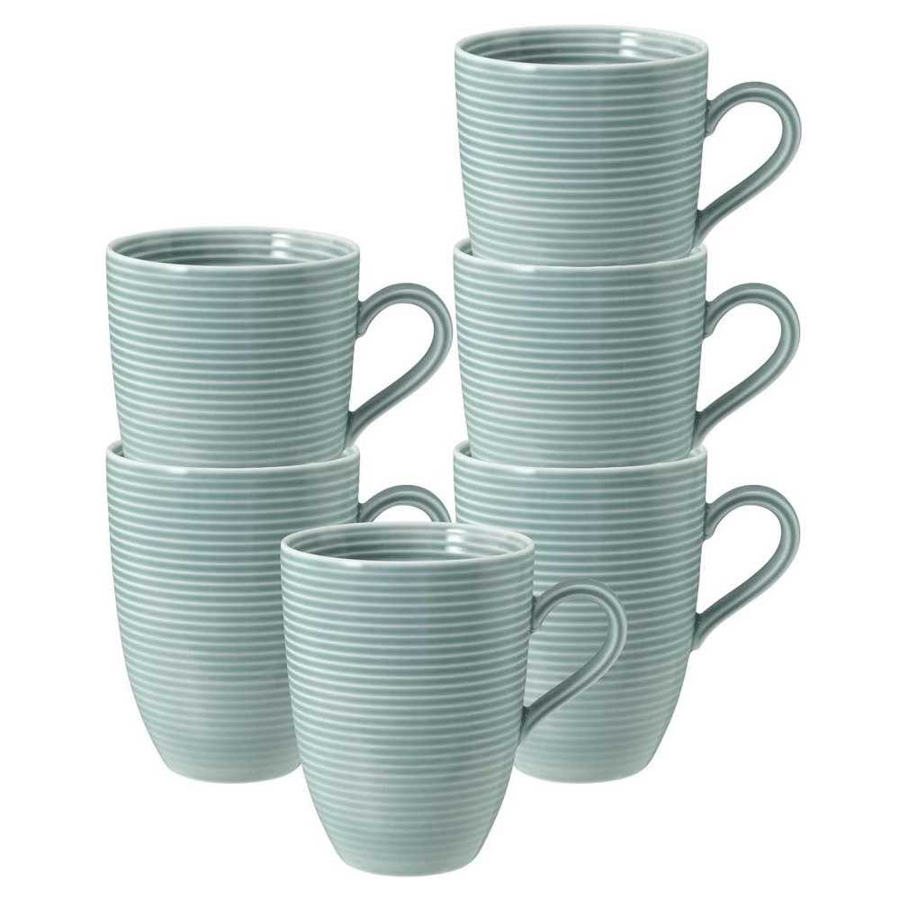 Seltmann Weiden Beat Arktisblau Becher mit Henkel 0,35l 6er Set