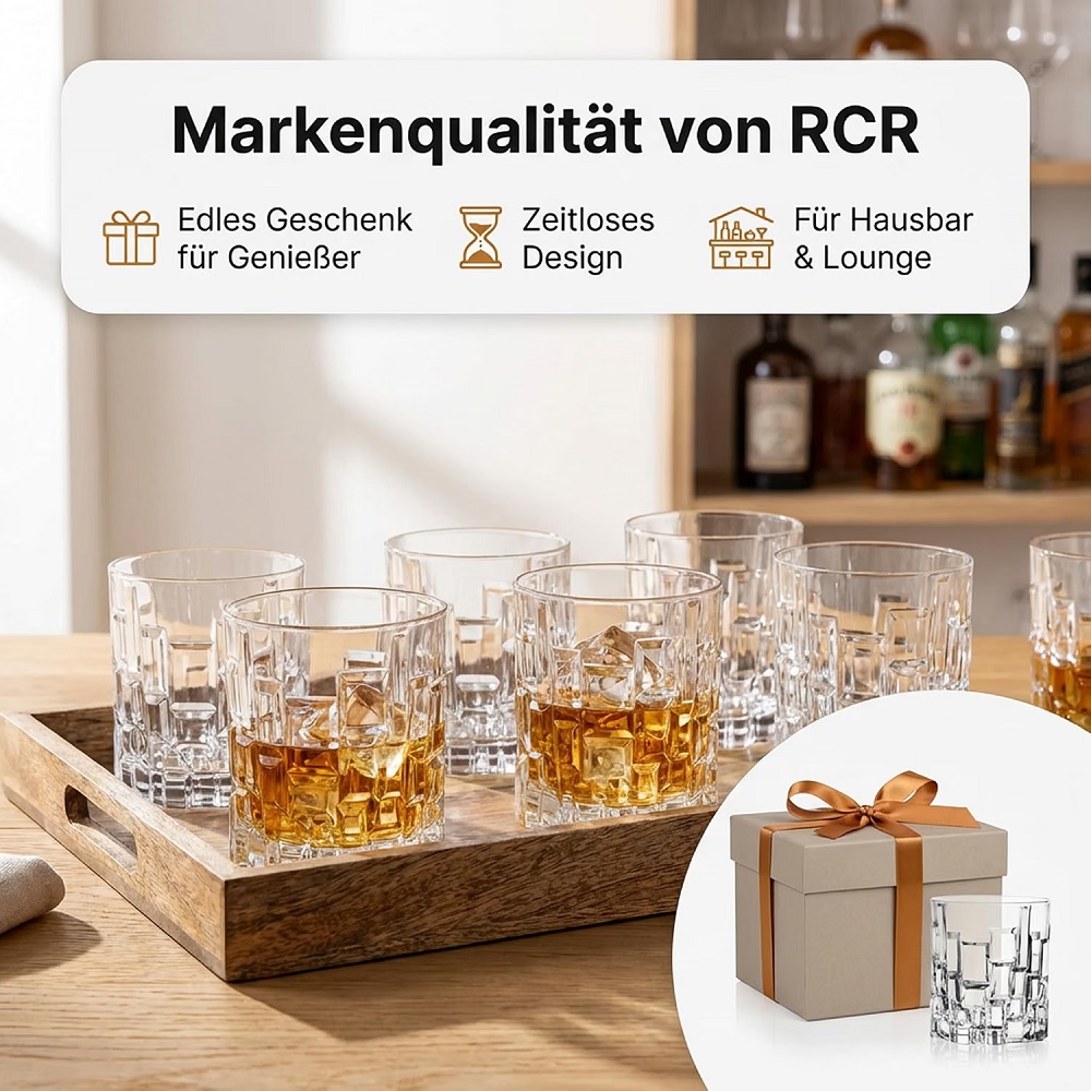 Der-Porzellan-Laden by RCR Etna Whiskygläser 330 ml 6er Set