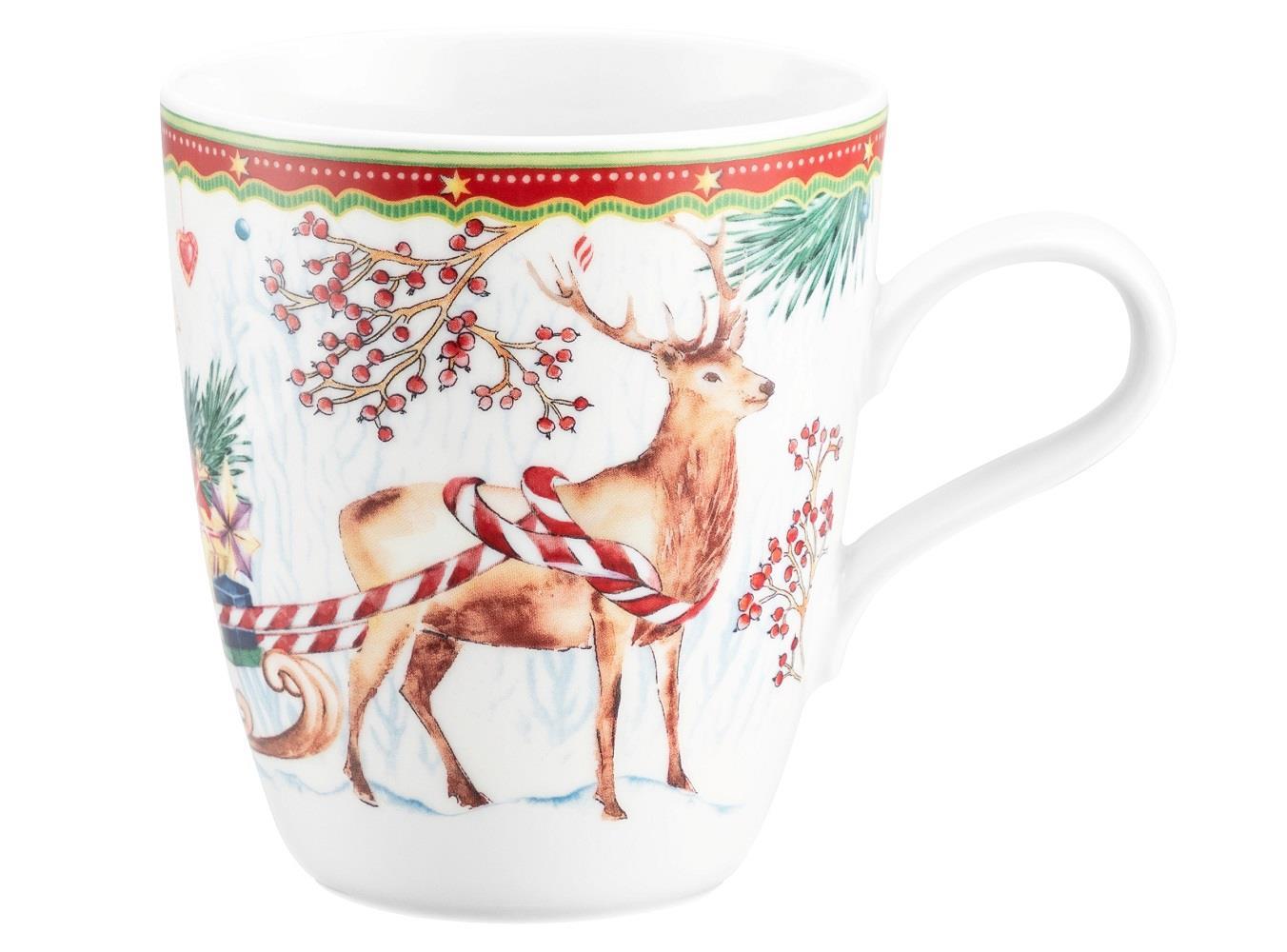 Seltmann Weiden Weihnachtsbecher Hirsch mit Schlitten