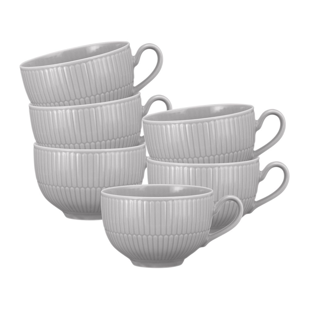 Seltmann Weiden Amina silbergrau  Milchkaffeebertasse 0,35 l 6er Set