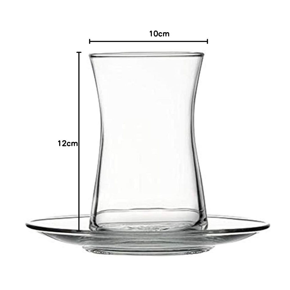 Pasabahce Heybeli Teeglas mit Untertasse 160 ml 6er Set