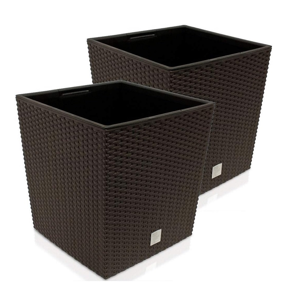 Prosperplast Blumentopf RATO LOW - anthrazit 2er Set