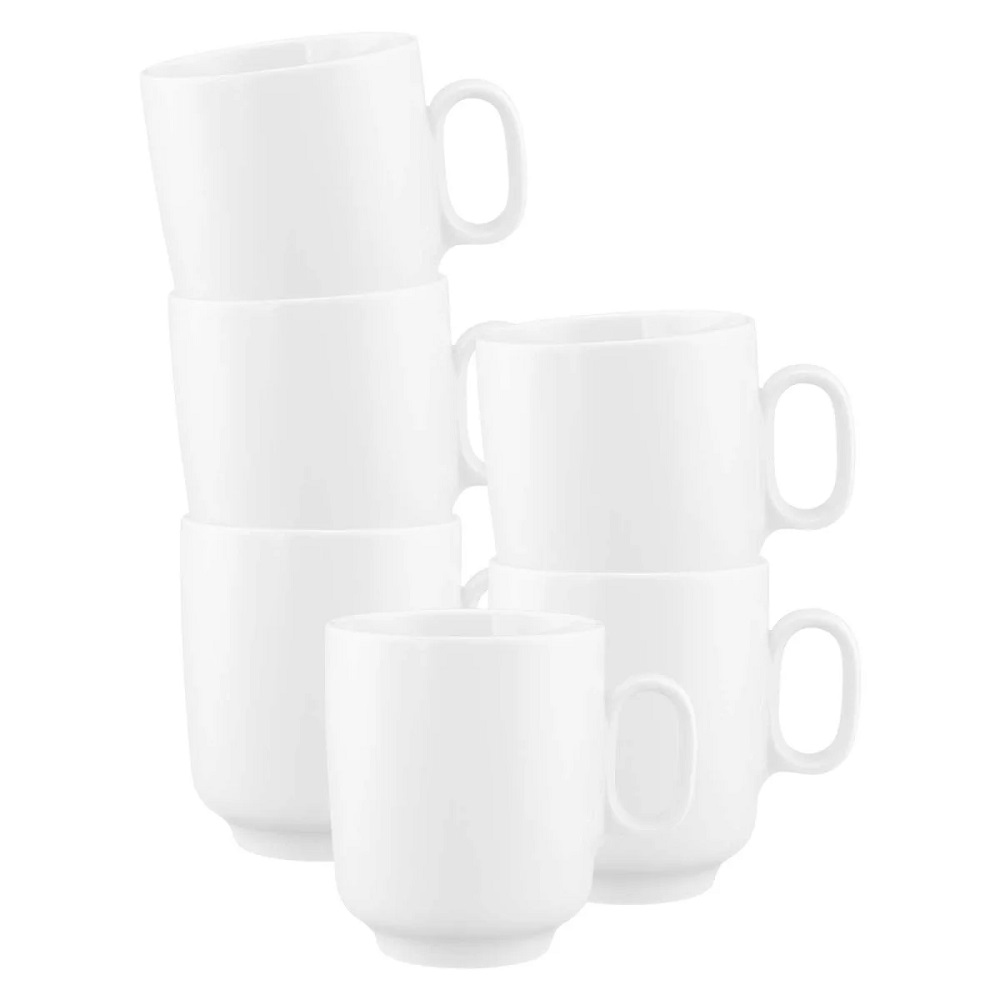 Seltmann Weiden Sento Home weiß Becher mit Henkel 0,40 l 6er Set