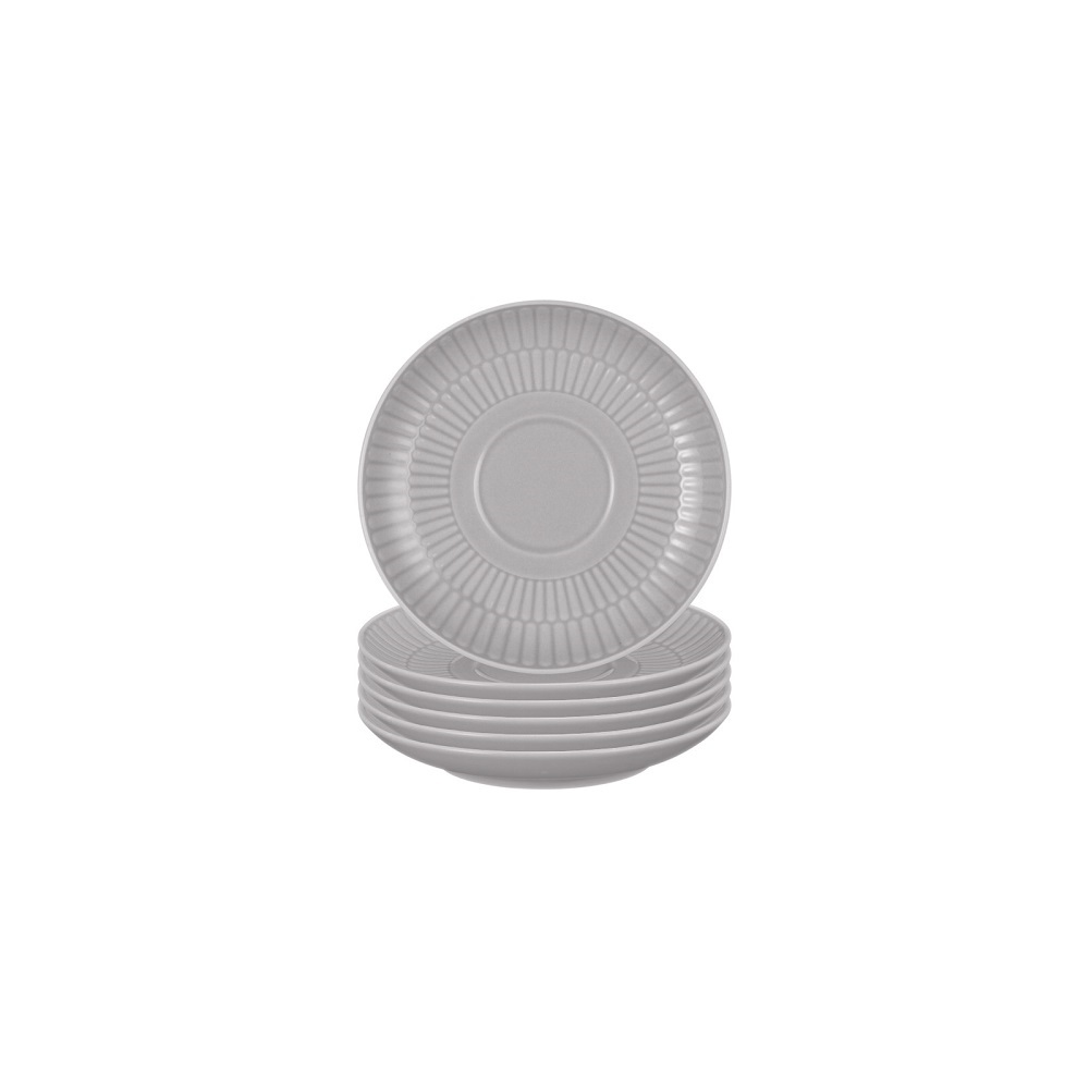 Seltmann Weiden Amina silbergrau  Kombi-Untertasse 12 cm 6er Set
