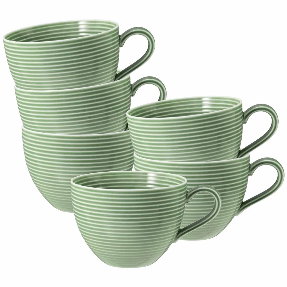Seltmann Weiden Beat Salbeigrün Milchkaffeeobertasse 0,35 l 6er Set