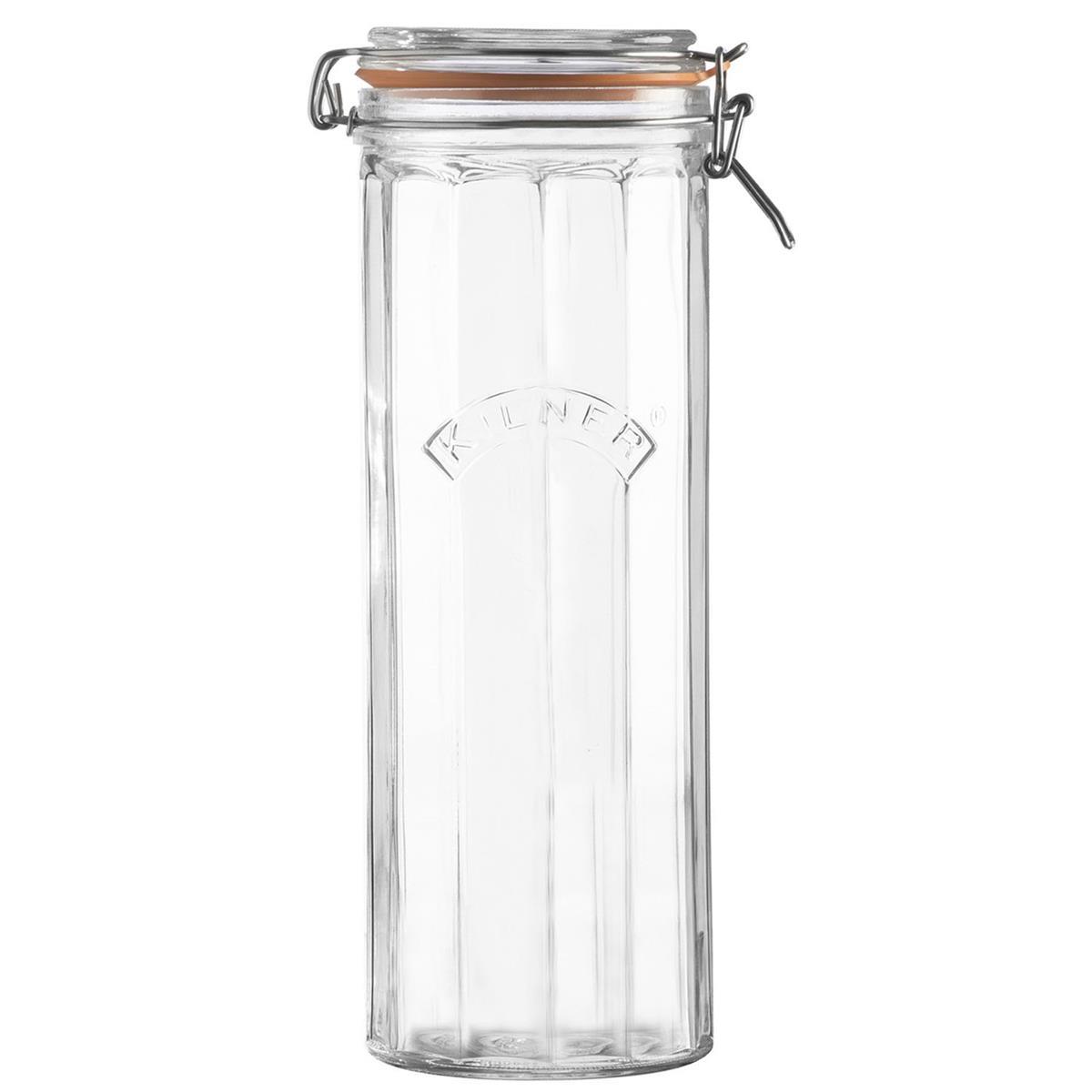 Kilner Facetten-Glas mit Bügelverschluss, 2 Liter Einkochglas, transparent