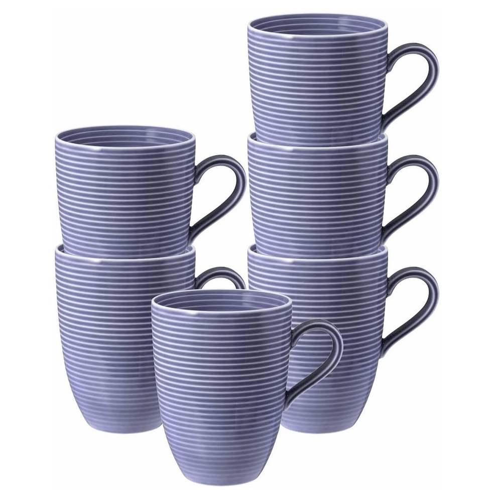 Seltmann Weiden Beat Fliederblau Becher mit Henkel 0,35l 6er Set