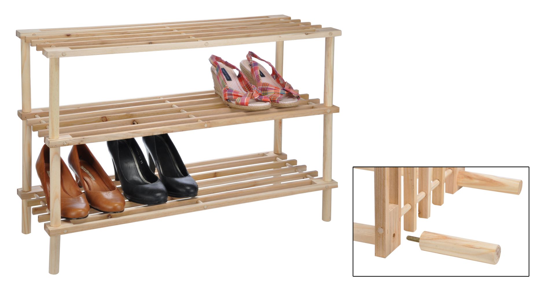 Haushalt International Schuhregal mit 3 Böden, aus Holz mit FSC®