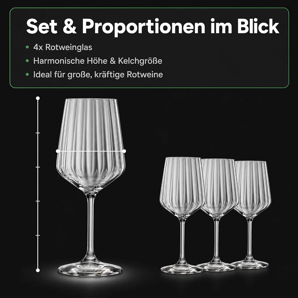 Der-Porzellan-Laden by Spiegelau Lifestyle Rotweinglas 630 ml 4er Set