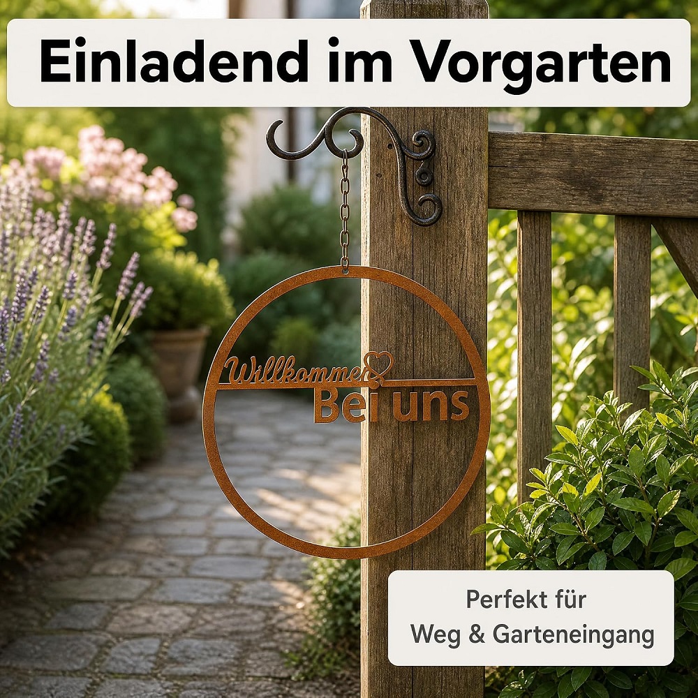 Schild " Willkommen Bei Uns " Ø 30cm