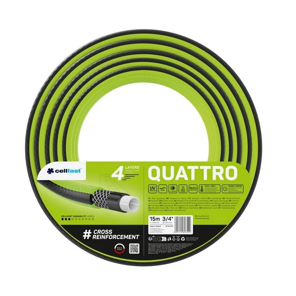 Cellfast Gartenschlauch QUATTRO 3/4" 15 m
