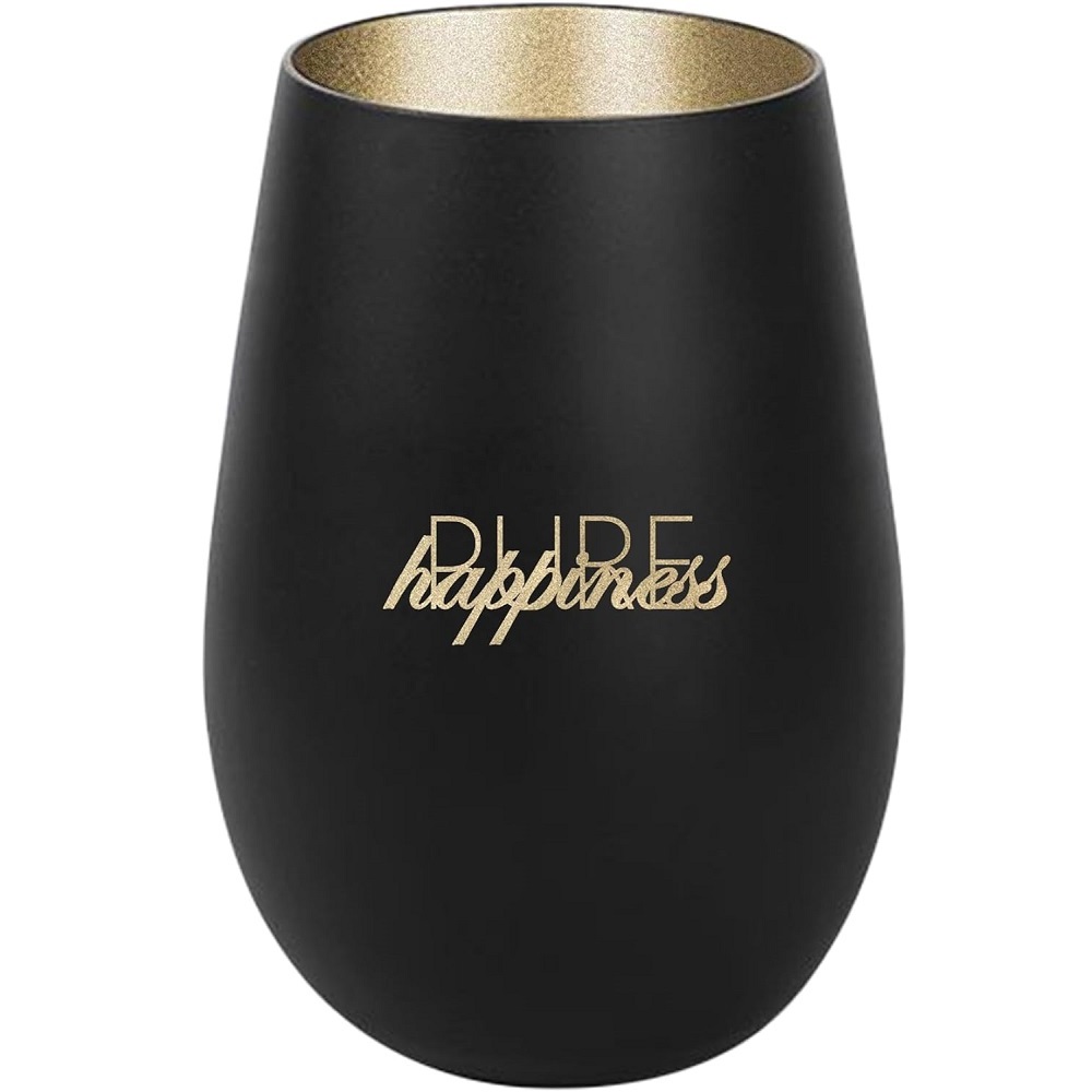 Windlicht pure Happiness  Schwarz Gold