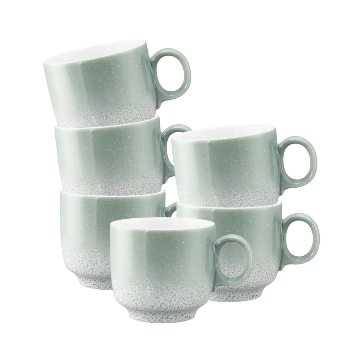 Seltmann Weiden Sento Home Aura mint Cappuccinoobertasse 0,30 l mit Henkel 6er Set