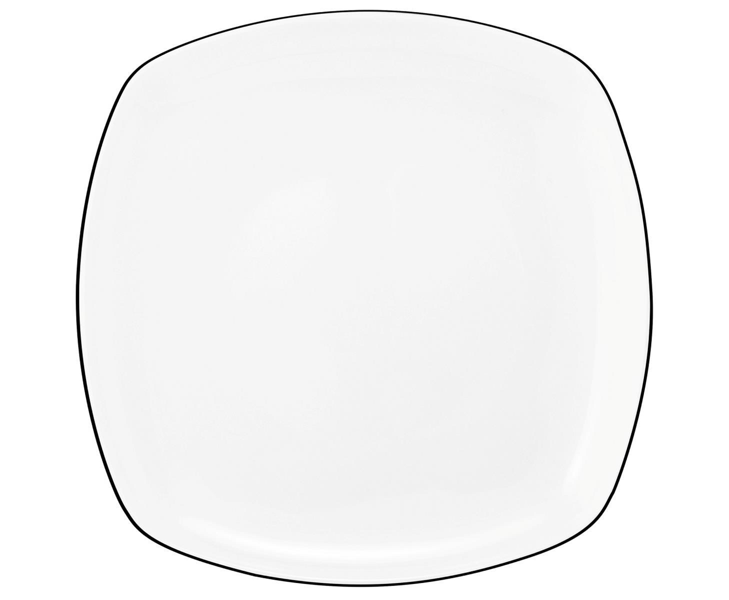 Seltmann Weiden Lido Black Line eckig Frühstücksteller 20cm