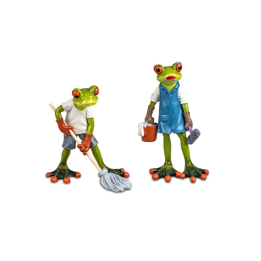 Formano Frosch Hausputz Putzfrau und Putzmann 2er Set
