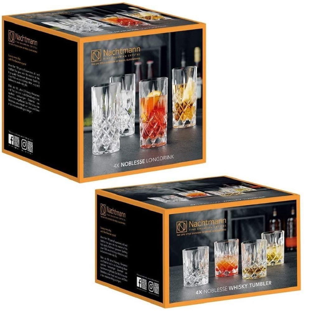 Nachtmann Nobelesse Set 4X Whiskybecher + 4X Longdrink Gläser