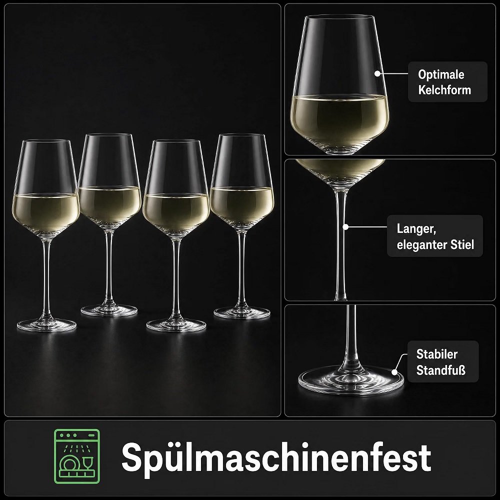 Der-Porzellan-Laden by Spiegelau Style Weißweinglas  440 ml 4er Set