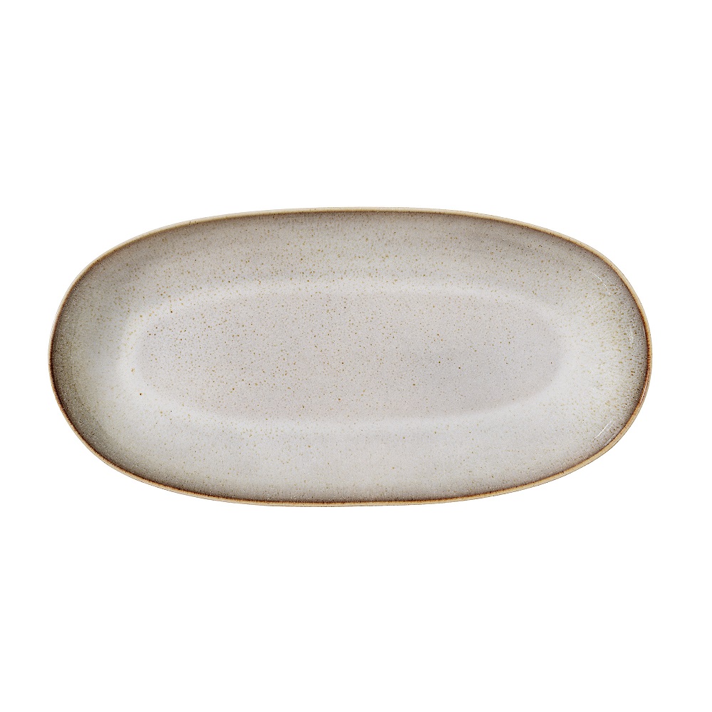 Bloomingville Sandrine Servierplatte Natur 42x21 cm Steingut