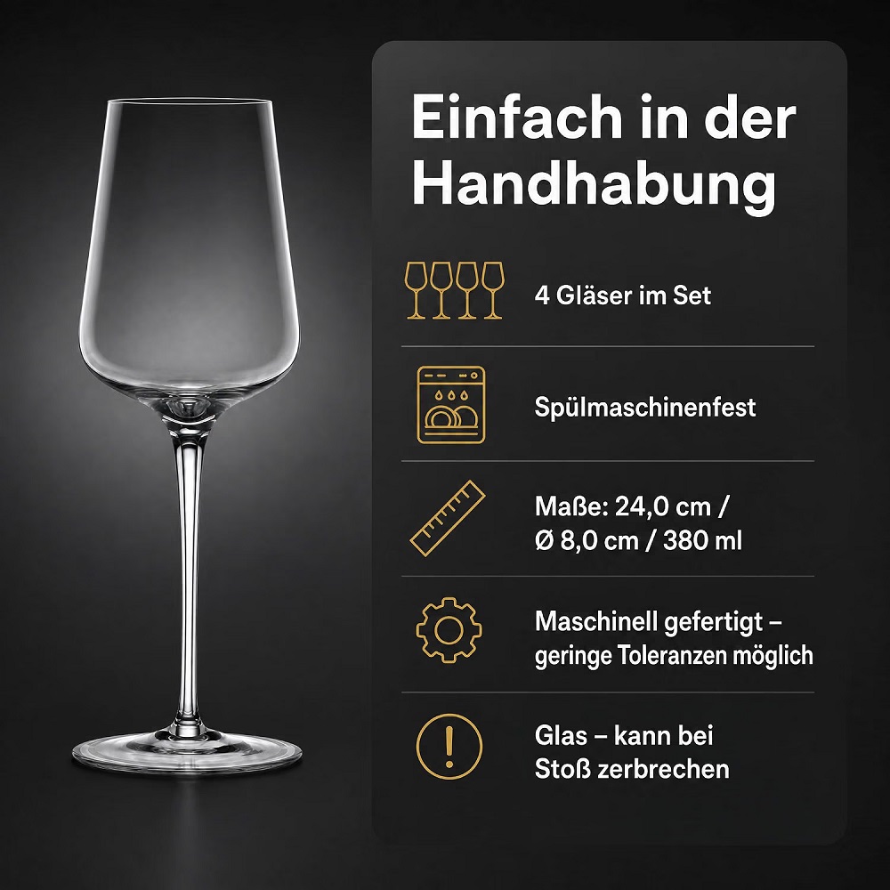Der-Porzellan-Laden by Nachtmann ViNova Weißweinglas 380 ml 4er Set
