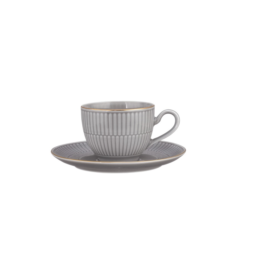 Seltmann Weiden Amina silbergrau/Goldrand Kombi-Untertasse groß 16 cm
